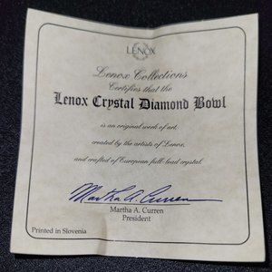 Lenox Crystal Diamond Bowl